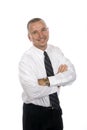 Happy businessman over white Royalty Free Stock Photo