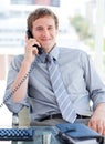 Happy businessman on the phone Royalty Free Stock Photo