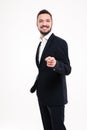 Happy businessman pointing finger at camera Royalty Free Stock Photo