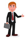 Happy Businessman presenting Royalty Free Stock Photo