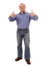 Happy businessman showing thumbs up sign Royalty Free Stock Photo