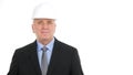 Happy Businessperson Image with Hardhat Looking to Camera in a Interview