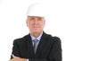 Happy Businessperson Image with Hardhat Looking to Camera in a Interview Royalty Free Stock Photo