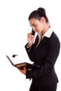 Happy businesswoman calling on phone isolated Royalty Free Stock Photo