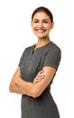 Happy Businesswoman Standing Arms Crossed Royalty Free Stock Photo