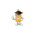 Happy butternut squash wearing a black Graduation hat