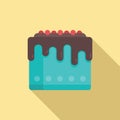 Happy cake icon flat vector. Sweet party Royalty Free Stock Photo