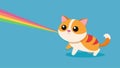 A happy calico kitten chases the rainbowcolored laser dot completely mesmerized and oblivious to anything else around
