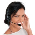 Happy call center woman Royalty Free Stock Photo