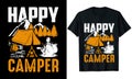 Happy Camper Camping T-shirt Design Illustration