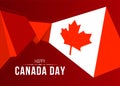 Happy Canada Day banner with abstract modern shape low poly canada flag on red background vector design Royalty Free Stock Photo