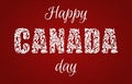 Happy Canada Day. Decorative font made in swirls and floral elements.