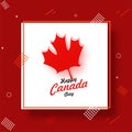 Happy Canada Day design with red maple leaves on red abstract ba Royalty Free Stock Photo