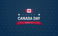 Happy Canada Day greeting card - Canada flag on blue background