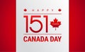 Happy Canada Day greeting card - 151 years Canada Independence d