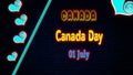 Happy Canada Day canada, July 01. World National Days Neon Text Effect