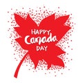 Happy Canada Day with Maple Leaves. Royalty Free Stock Photo