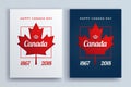 Happy Canada Day posters vector illustration