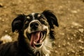 Happy Canine With Playful Expression Sticking Out Its Tongue Cheerfully