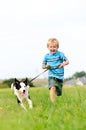 Happy carefree boy running Royalty Free Stock Photo