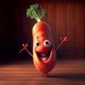 Happy carrot cartoon character