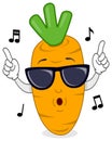 Happy Carrot Whistling with Sunglasses