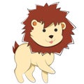 Happy Cartoon Baby Lion