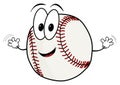 Happy cartoon baseball character