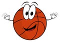 Happy cartoon basketball character