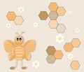 Happy Cartoon bee background Royalty Free Stock Photo