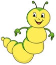 Happy cartoon caterpillar isolated with white background Royalty Free Stock Photo