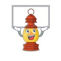 Happy cartoon character lantern Scroll raised up board