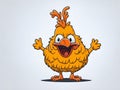 Happy cartoon chicken isolated on white background. Ai Generated Royalty Free Stock Photo