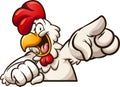 Happy cartoon chicken pointing at camera Royalty Free Stock Photo