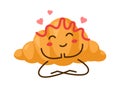 Happy cartoon croissant character. Bakery Icon