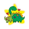 Happy cartoon dinosaur. Royalty Free Stock Photo