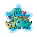 Happy cartoon dinosaur. Royalty Free Stock Photo