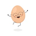 Happy cartoon egghead jumping Royalty Free Stock Photo