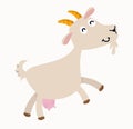 Happy Cartoon Goat character vector