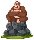A gorilla sitting on stone