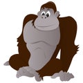 Happy Cartoon Gorilla Sitting