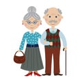 Happy cartoon grandparents Royalty Free Stock Photo