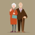 Happy cartoon grandparents Royalty Free Stock Photo