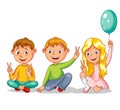 Happy cartoon kids Royalty Free Stock Photo