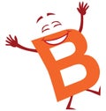 Happy Orange Cartoon Letter B