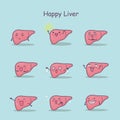 Happy cartoon liver set