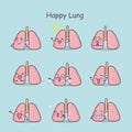 Happy cartoon lung set