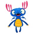 Happy cartoon monster. Vector dragon character. Royalty Free Stock Photo