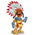 A happy cartoon Native American Royalty Free Stock Photo