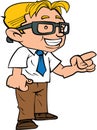 Happy cartoon nerd with glasses Royalty Free Stock Photo